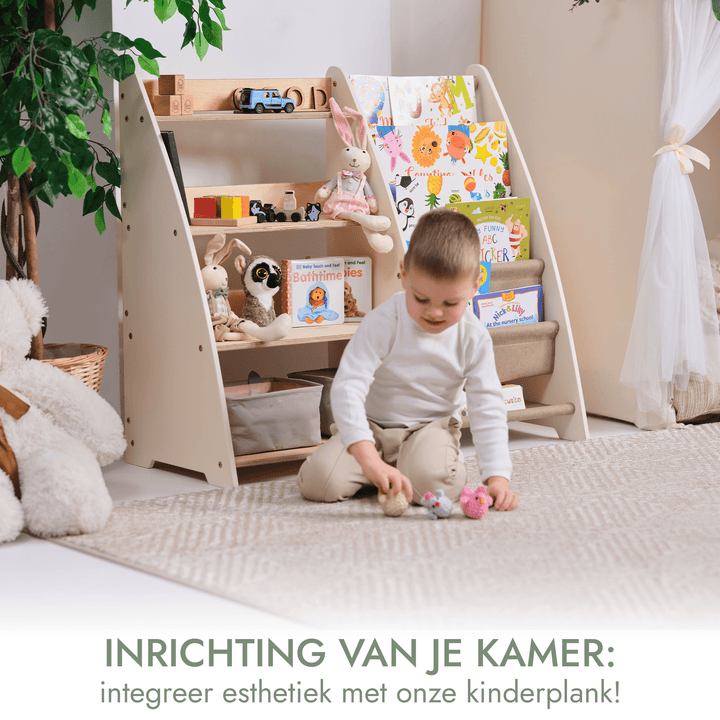 2-in-1 Montessori Plank voor Boeken en Speelgoed voor Peuters