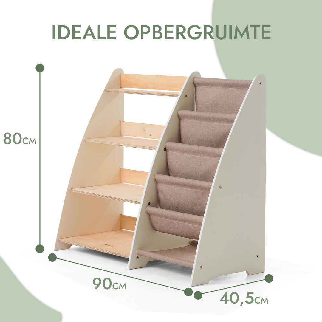 2-in-1 Montessori Plank voor Boeken en Speelgoed voor Peuters