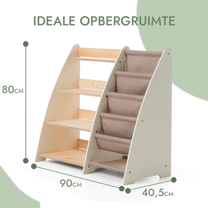 2-in-1 Montessori Plank voor Boeken en Speelgoed voor Peuters