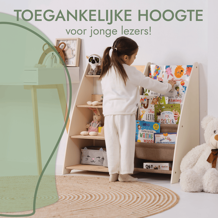 2-in-1 Montessori Plank voor Boeken en Speelgoed voor Peuters