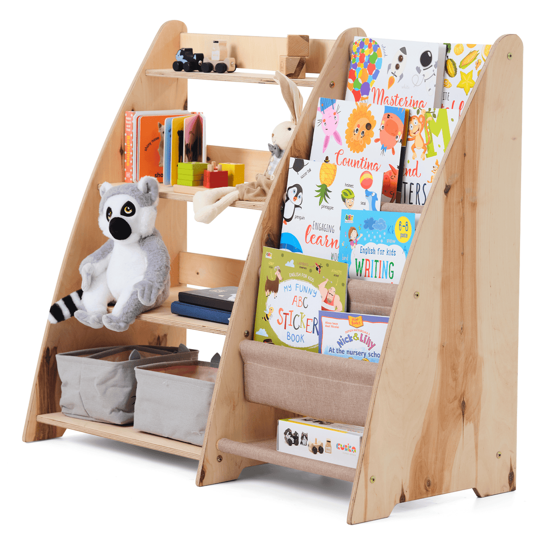 2-in-1 Montessori Plank voor Boeken en Speelgoed voor Peuters