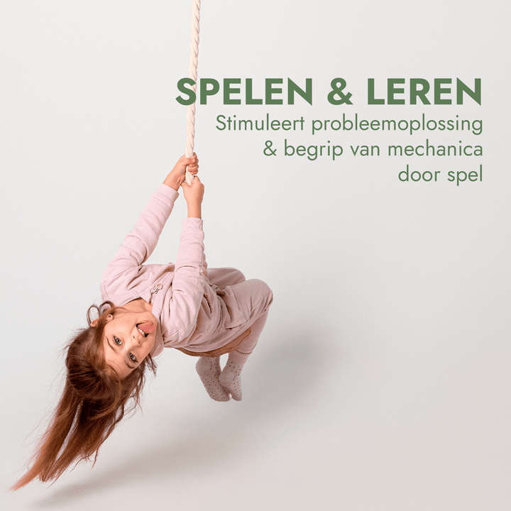 3-in-1 Schommel set: Touwladder + Gymnastiekringen + Schotelschommel