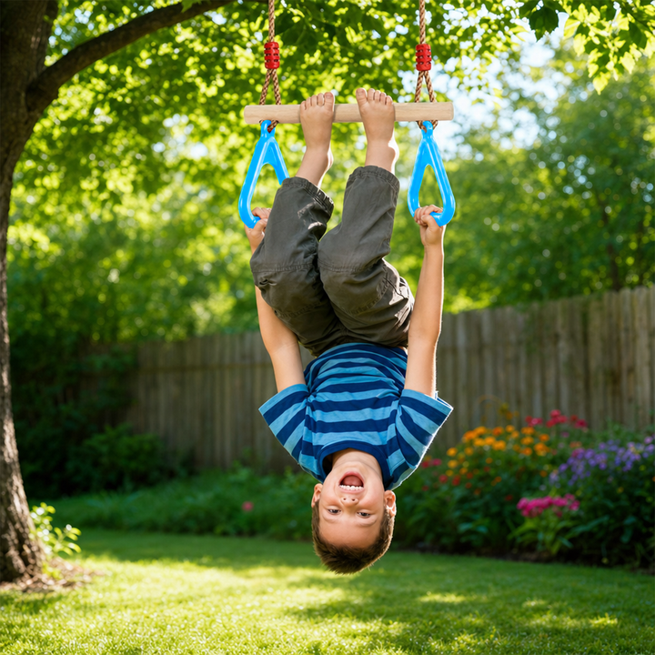 2in1 Schommelset: Trapeze + Turnringen