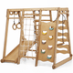 6-in-1 Houten Indoor-speelplaats voor Kinderen – Schommel, Glijbaan, Touw en Trap