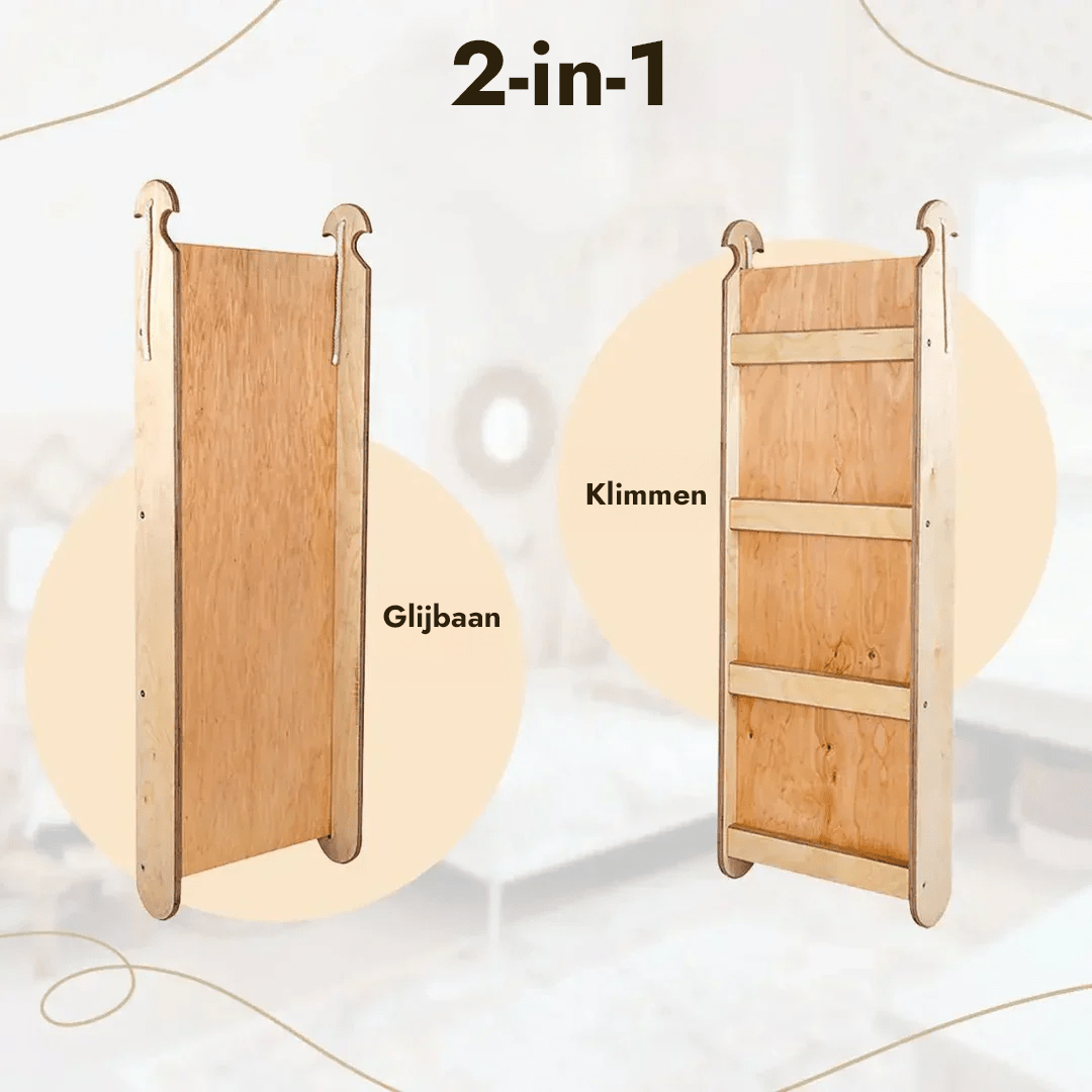 6-in-1 Montessori-Klimrek Set: Driehoek Ladder + Boog/Schommelstoel + Glijbaan/Helling + Net + Kussen + kunsttoevoeging