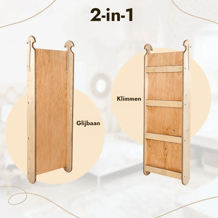 6-in-1 Montessori-Klimrek Set: Driehoek Ladder + Boog/Schommelstoel + Glijbaan/Helling + Net + Kussen + kunsttoevoeging