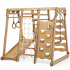 6-in-1 Houten Indoor-speelplaats voor Kinderen – Schommel, Glijbaan, Touw en Trap