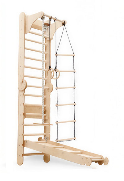 7-in-1 Klimmuur voor kinderen: klimrek, klimnet, optrekstang & 3in1 schommelset