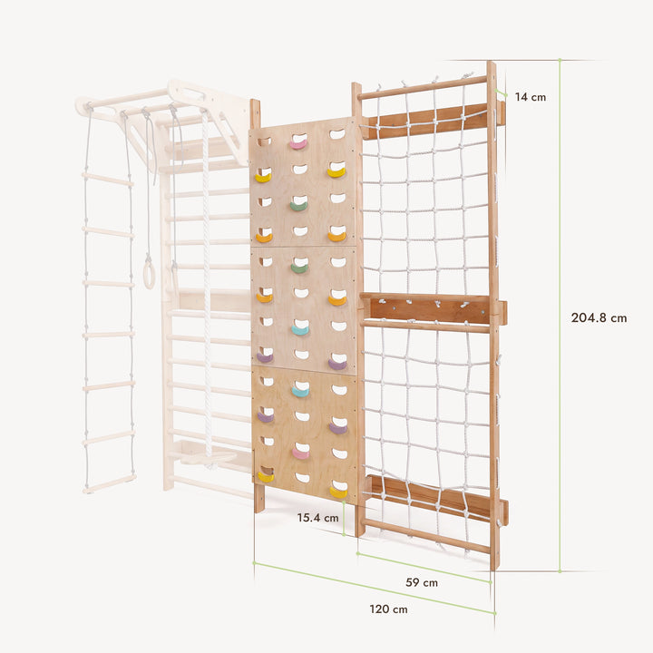 Uitbreiding voor wandrek: klimwand & net