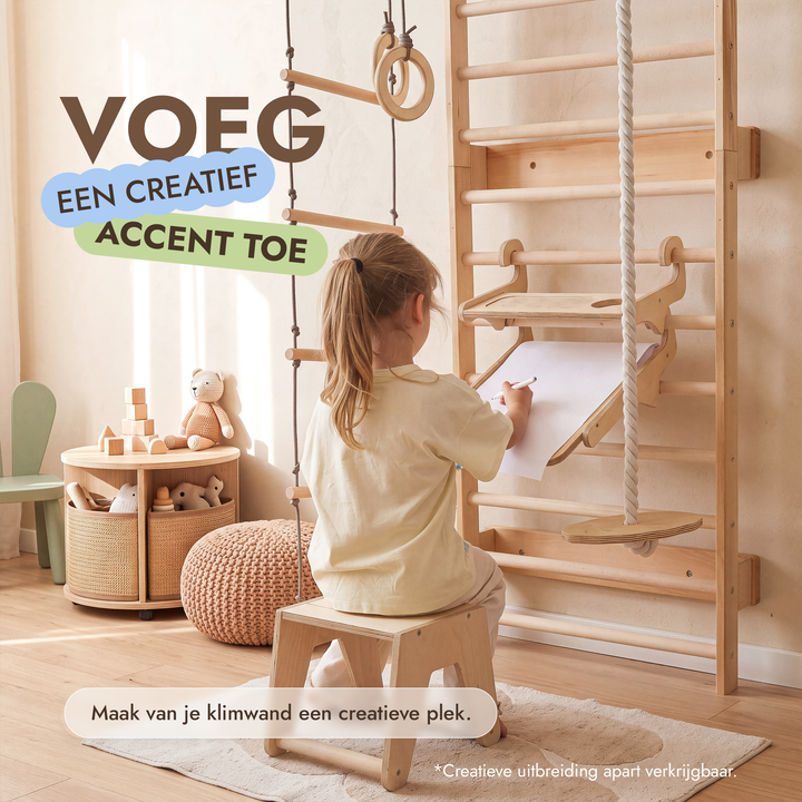 5-in-1 Houten Klimrek voor kinderen met optrekstang & 3in1 schommelset