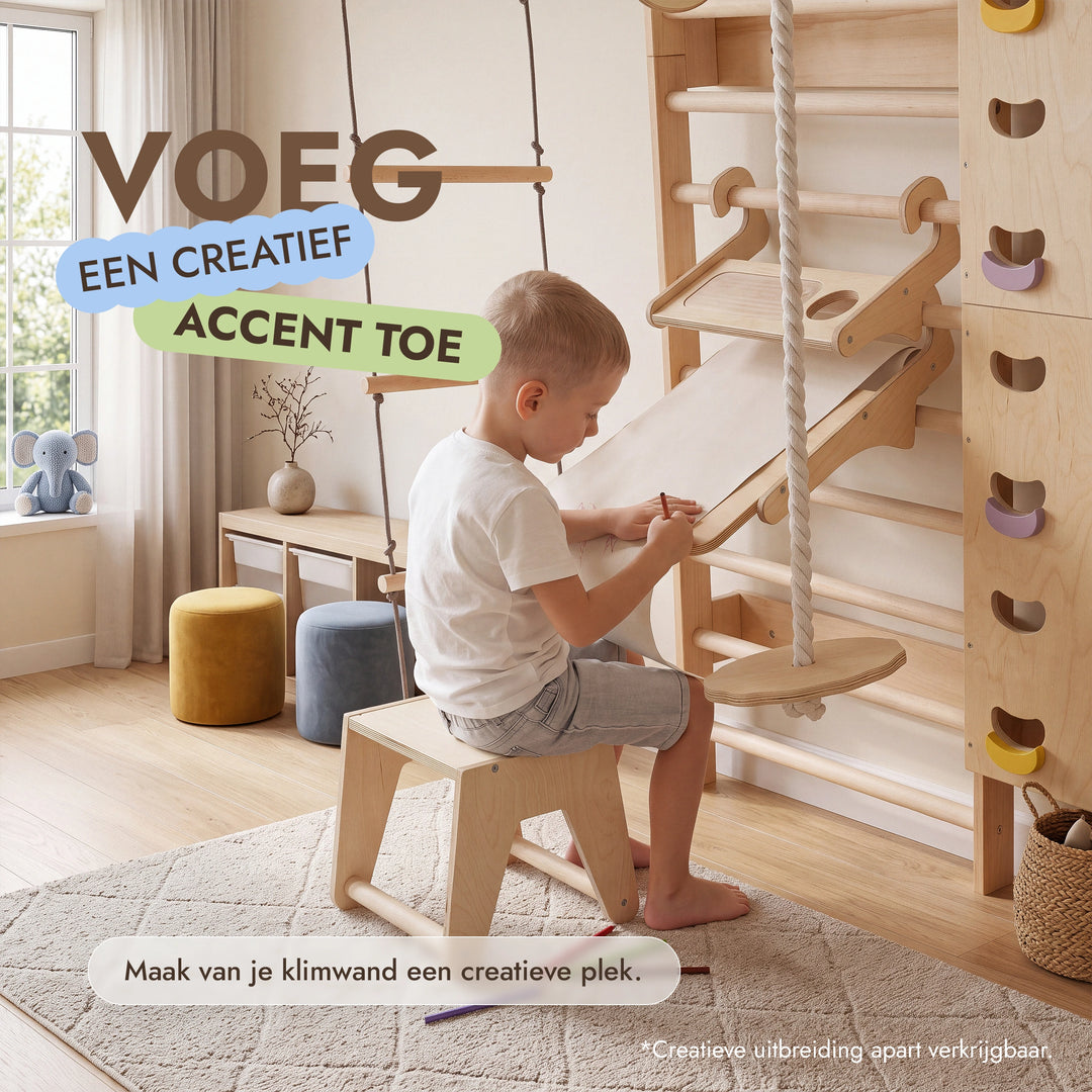 7-in-1 Klimmuur voor kinderen: klimrek, klimnet, optrekstang & 3in1 schommelset