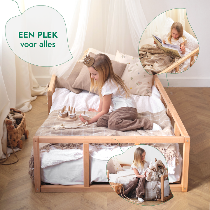 Cadre de lit au sol Montessori pour les Tout-petits avec Barrière