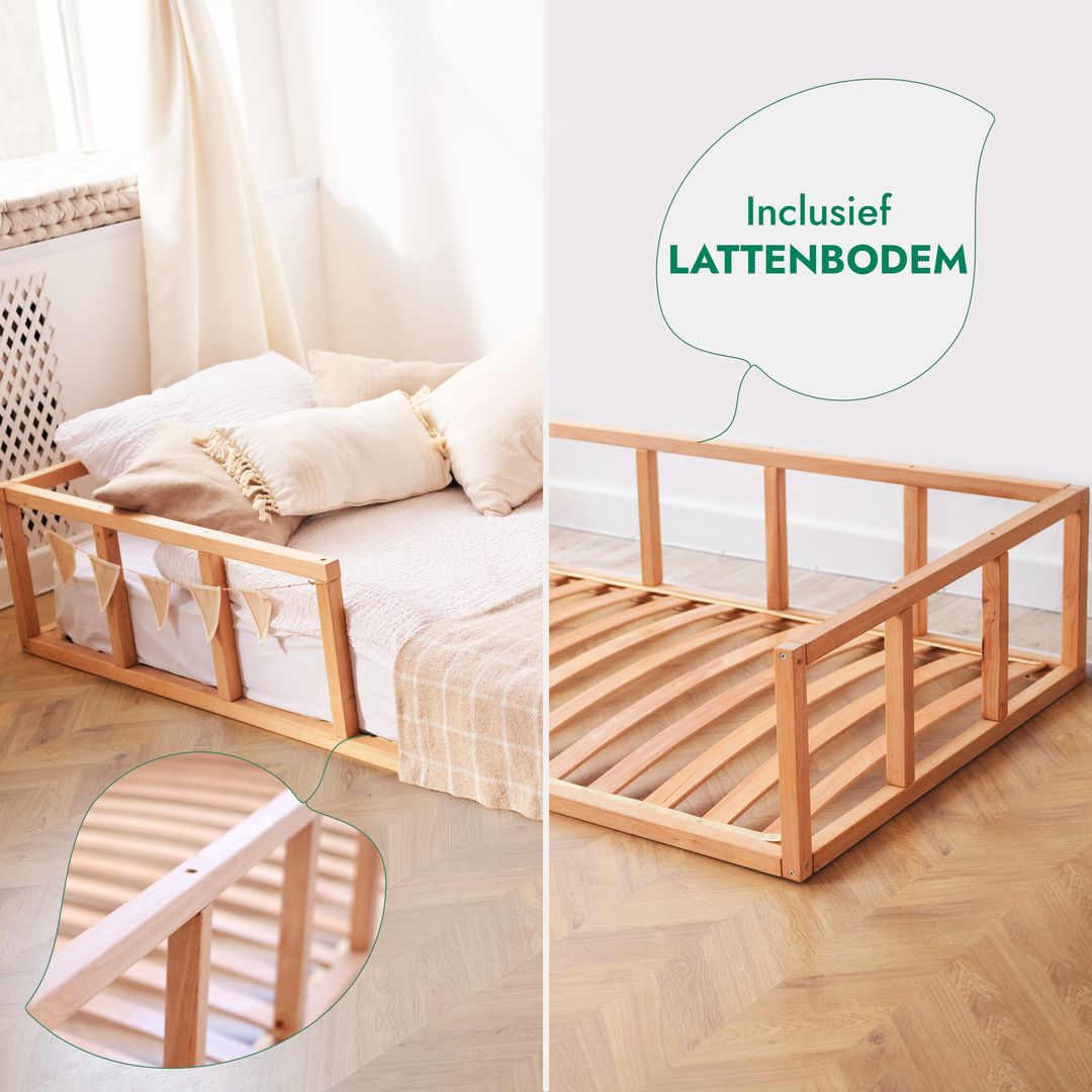 Cadre de lit au sol Montessori pour les Tout-petits avec Barrière
