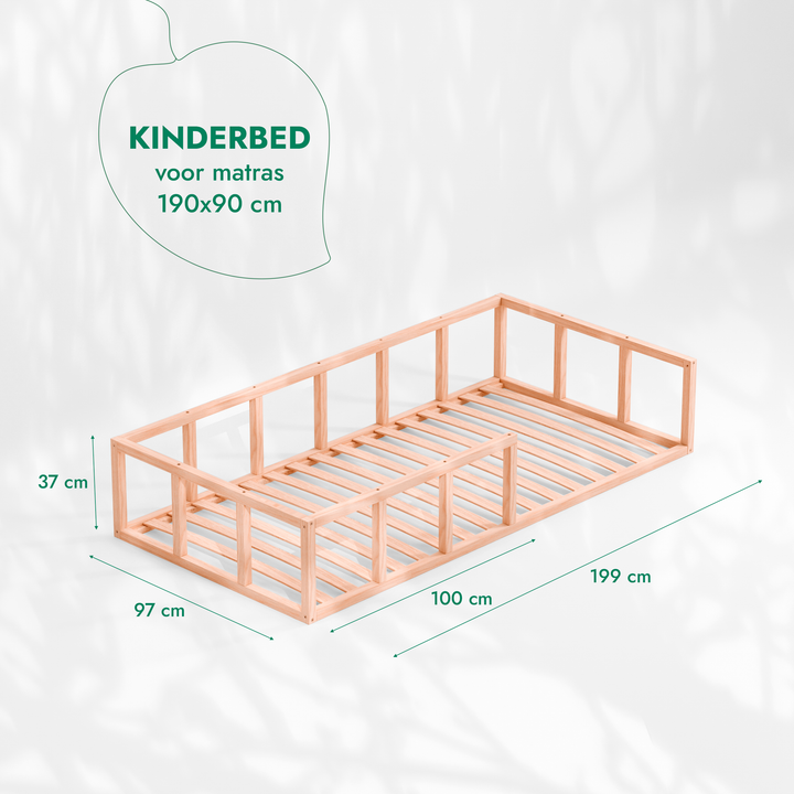 Cadre de lit au sol Montessori pour les Tout-petits avec Barrière