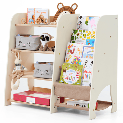Houten Montessori Planken 2-in-1: Boekenplank & Speelgoed Planken