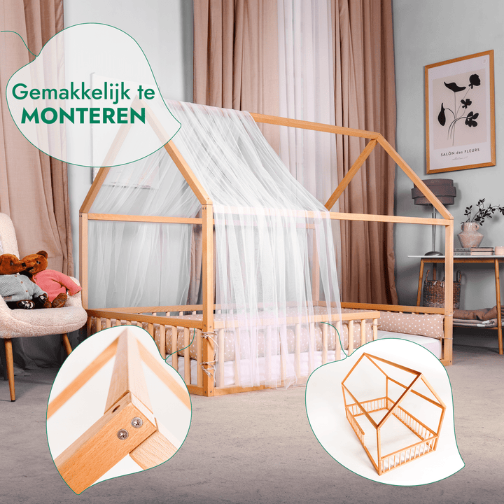 Huisbed voor kinderen en peuters vanaf 1 jaar oud (Twijfelaar, EU-maat: 120 x 200 cm)