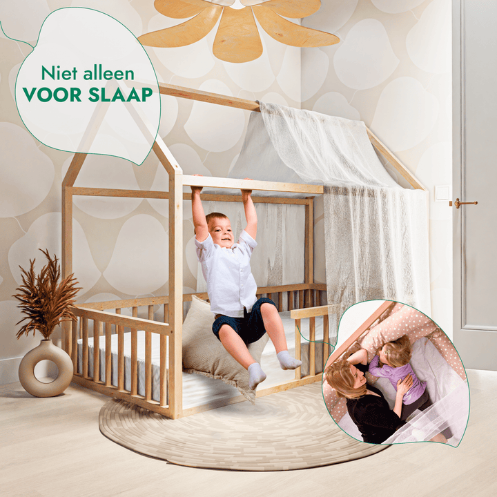 Huisbed voor kinderen en peuters vanaf 1 jaar oud (Twijfelaar, EU-maat: 120 x 200 cm)