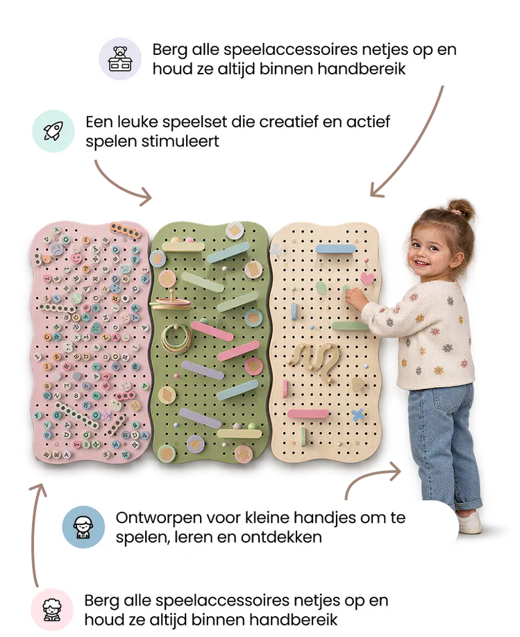 Houten pegboard voor de kinderkamer — GoodevasBoard