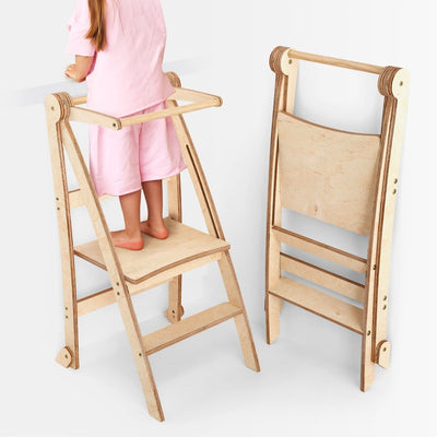 Tour d'apprentissage : Tabouret pliable pour tout-petits - Beige