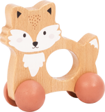 Houten vos op wielen